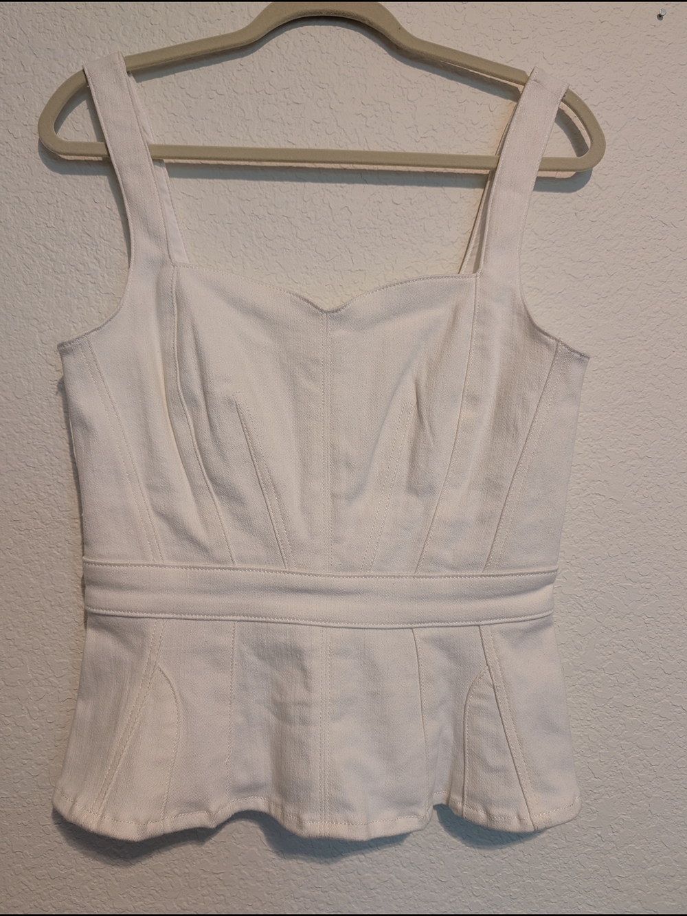 7 For All Mankind Sweetheart White Top with Branded Tag